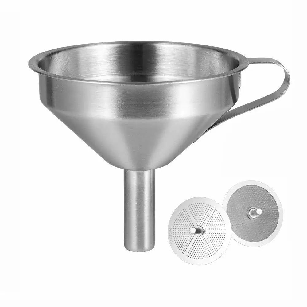 Funnel Kitchen 304 Stainless SteelFunnel Oil Liquid Funnel with Strainer SmallMetal Food Oil Filter for Bottle KitchenGadgets