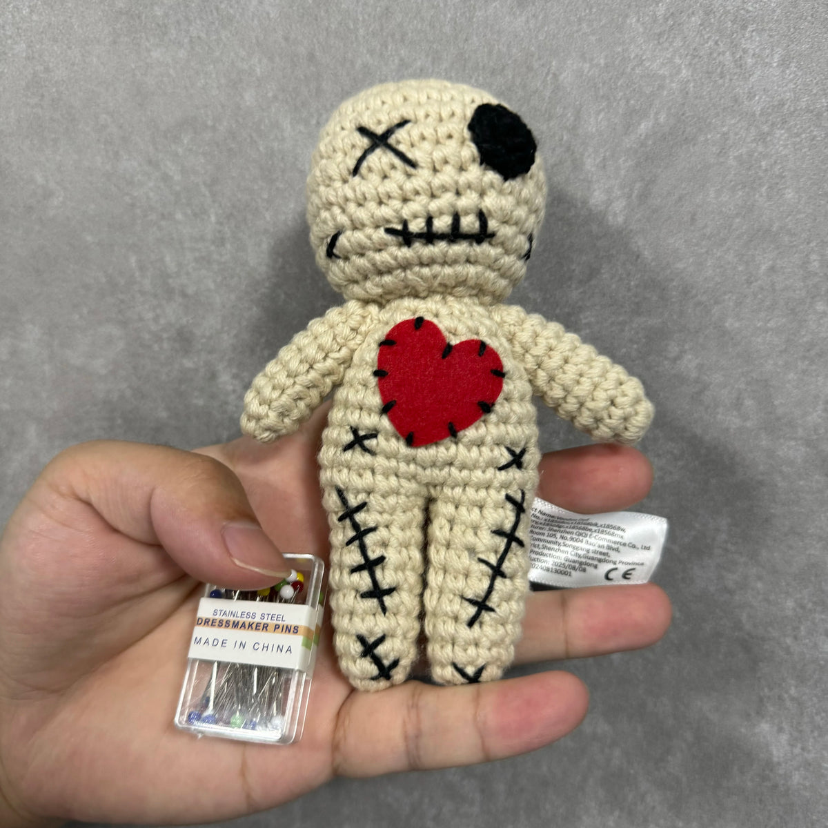 1-10pcs Handmade Knitted Voodoo Doll With Colorful Pins Spooky Halloween Decor & Novelty Creepy Gift for Adults Party Prop