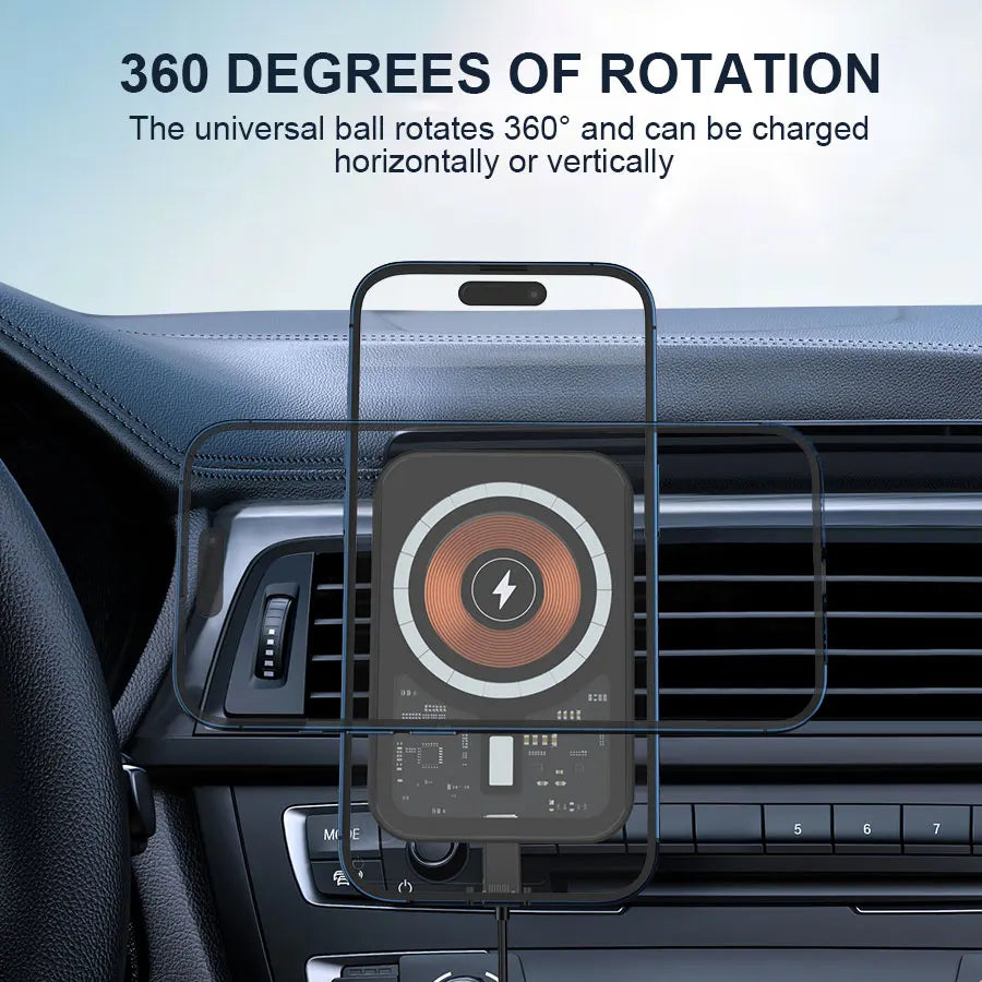 Magnetic Wireless Charger Car Air Vent Mount Phone Holder Stand Fast Charging Station For iPhone 13 14 15 16 17 Pro Max Macsafe
