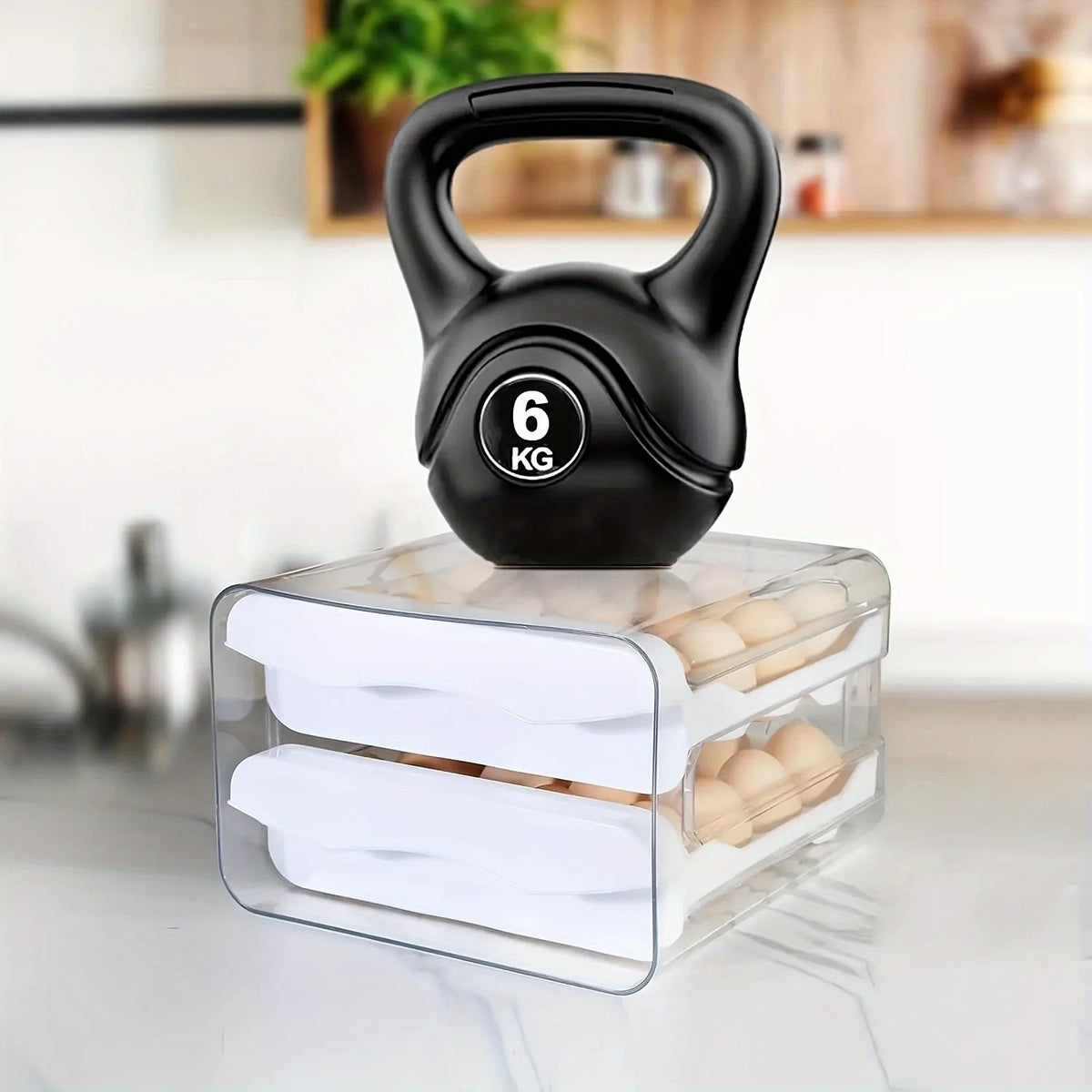 1/2pc Egg Storage Box Drawer-Type Refrigerator Egg Holder Double Layer Eggs Holder With Handle Home Kitchen Organizer Rack