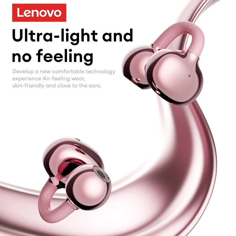 Choice Lenovo LE302 OWS Ear Clip Wireless Earphones Low Latency HD Call Bluetooth Headphones HiFi Music Sport Fashion Earbuds