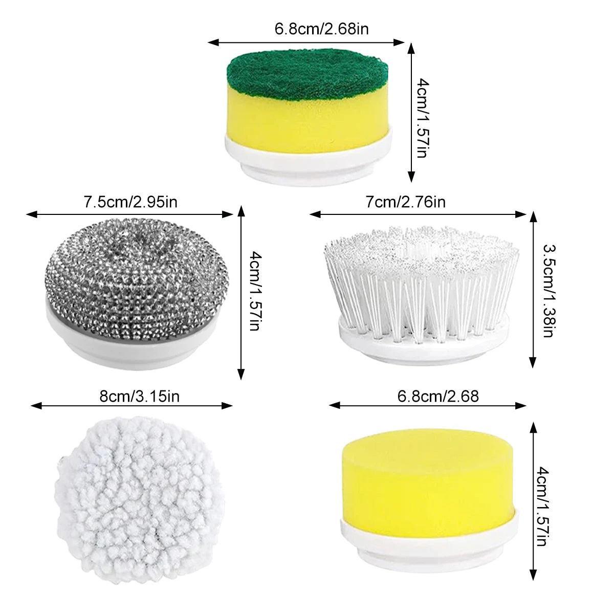 10pcs Replaceable Brush Heads Accessories Kit For Electric Spin Scrubber, Cleaning Accessories, Supplies
