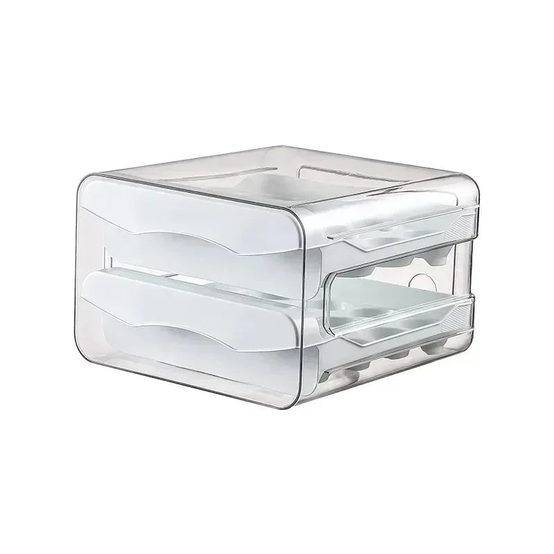 1/2pc Egg Storage Box Drawer-Type Refrigerator Egg Holder Double Layer Eggs Holder With Handle Home Kitchen Organizer Rack