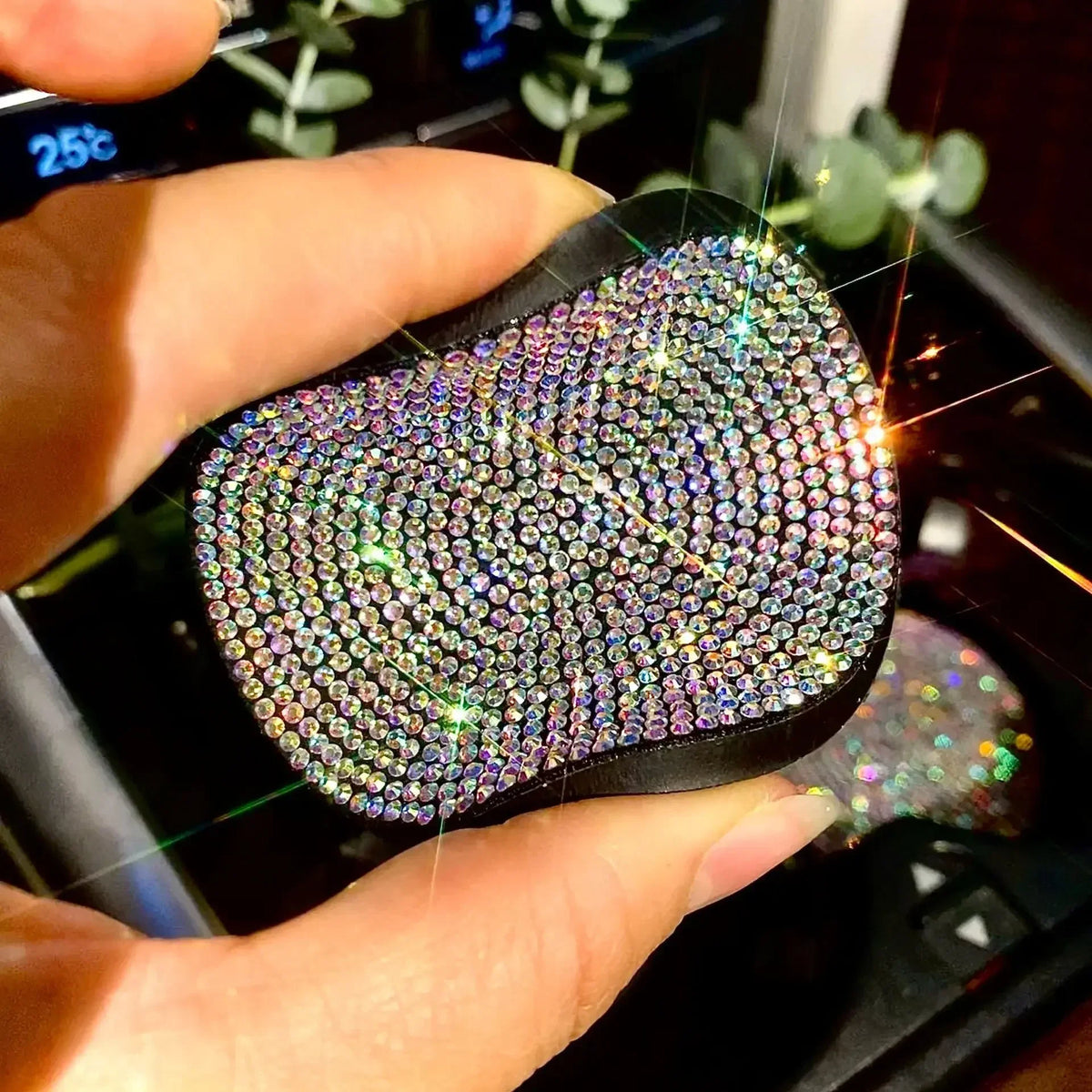 2pcs Bling Creative Auto Car Accessories For Woman Rhinestone Anti Slip Universal Cup Holder Diamond Car Coaster