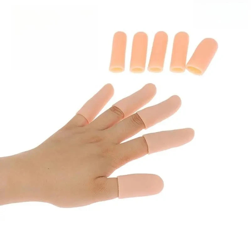 Anti Cut Silicone Finger Protector Sleeves Heat Resistant Gel Tube Hand Bandage Cooking Kitchen Tools