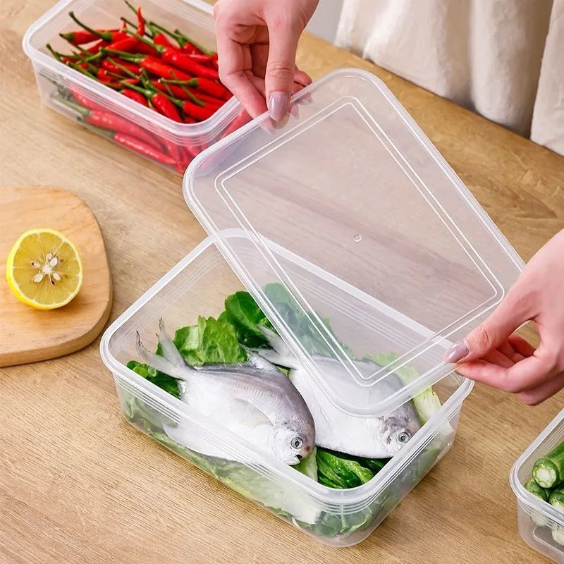 1/2/5pcs Refrigerator Storage Box Meat Vegetable Fresh-keeping Storage Box Transparent Food Preservation Boxes Kitchen Organizer