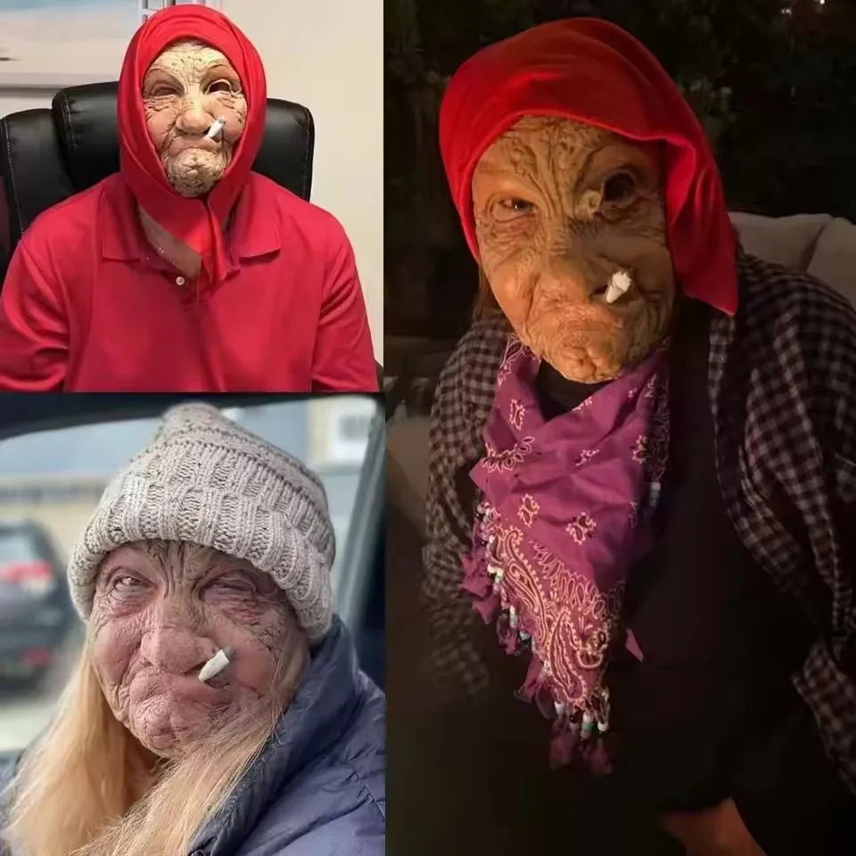 Woman Man Mask full Head Face Realistic Silicone Grandpa Grandma Mask Simulation Supplies Halloween Decor Party Cosplay Props