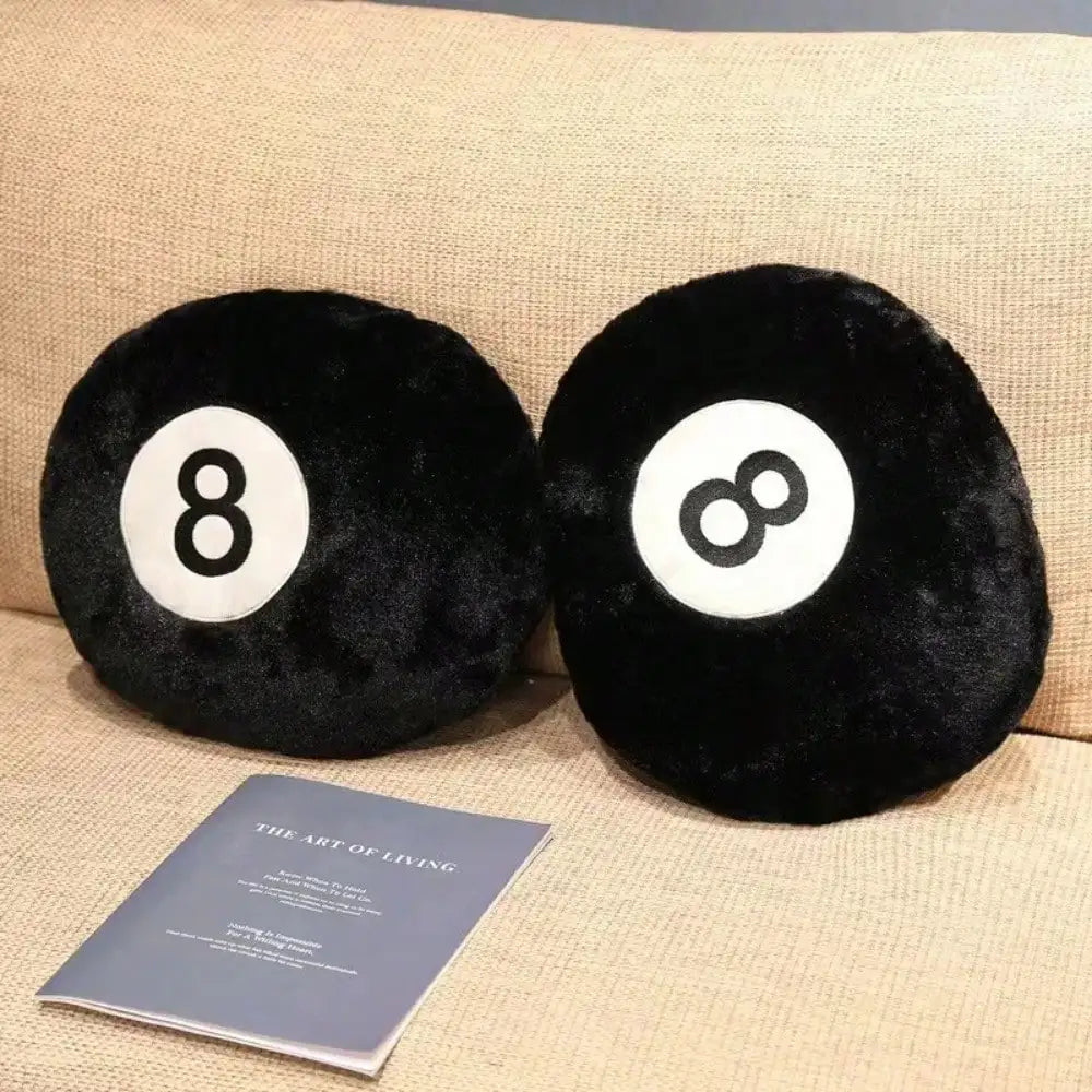 1pc Decorative Billiard 8 Ball Pillow Soft Plush Throw Cushion For Home Pool Table