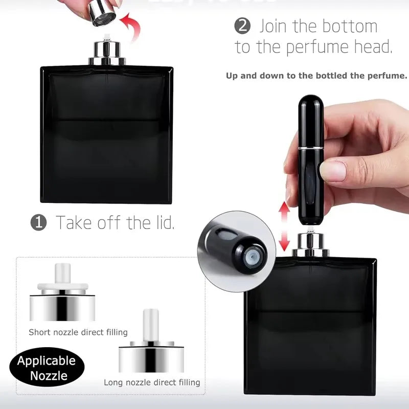 5ml Mini Perfume Atomizer Portable Liquid Container for Cosmetics Travel Aluminum Spray Empty Refillable Spray Bottle