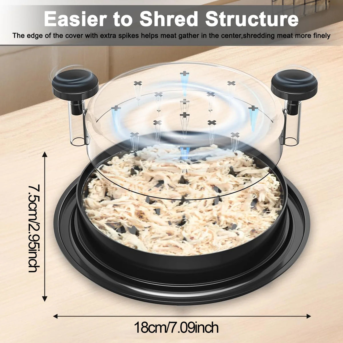 Meat Shredder Rotating Hand Twist, Heavy Duty Chicken Pork Shredder Tool, Stainless Steel Dishwasher Safe Kitchen Gadget