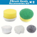 10pcs Replaceable Brush Heads Accessories Kit For Electric Spin Scrubber, Cleaning Accessories, Supplies