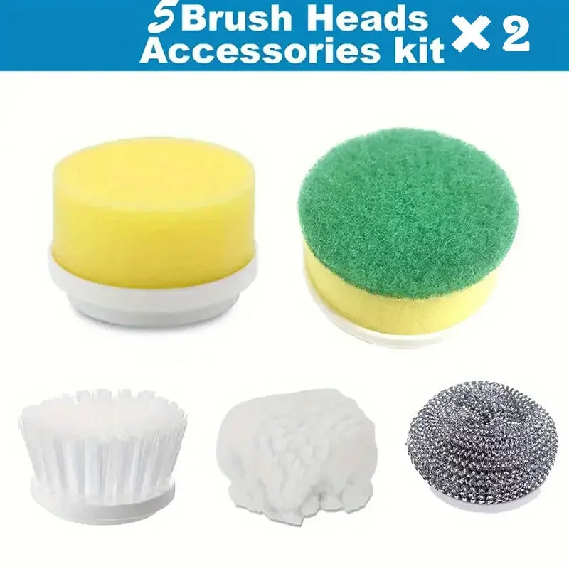 10pcs Replaceable Brush Heads Accessories Kit For Electric Spin Scrubber, Cleaning Accessories, Supplies