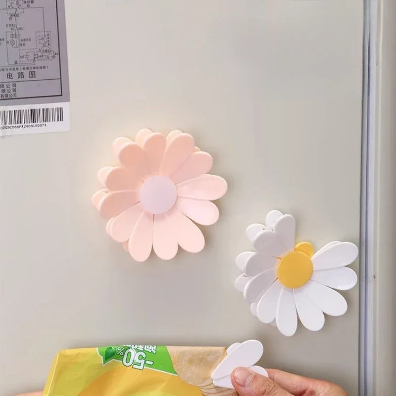 Magnetic Daisy Detachable Sealing Clip, Kitchen Refrigerator Sticker, Office File Classification Clip, Snack Bag Sealing Clip