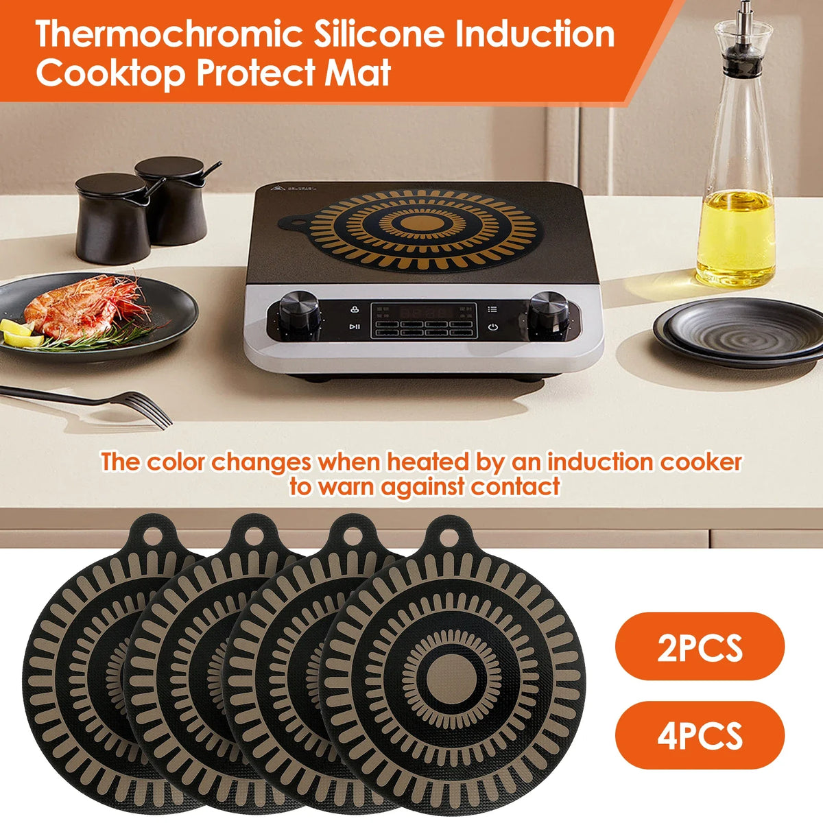 Induction Cooktop Mat Protector Anti-Scratch Silicone Thermal Insulation Pad Thickened Cooktop Protector Kitchen Cooking Gadgets
