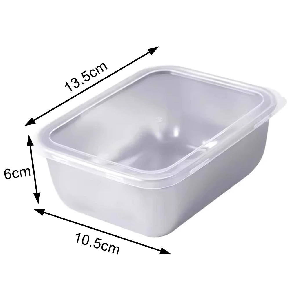 Stainless Steel Food Storage Container with Lid - Airtight Fresh-Keep Box for Fridge | Small Thickened Kitchen Organizer