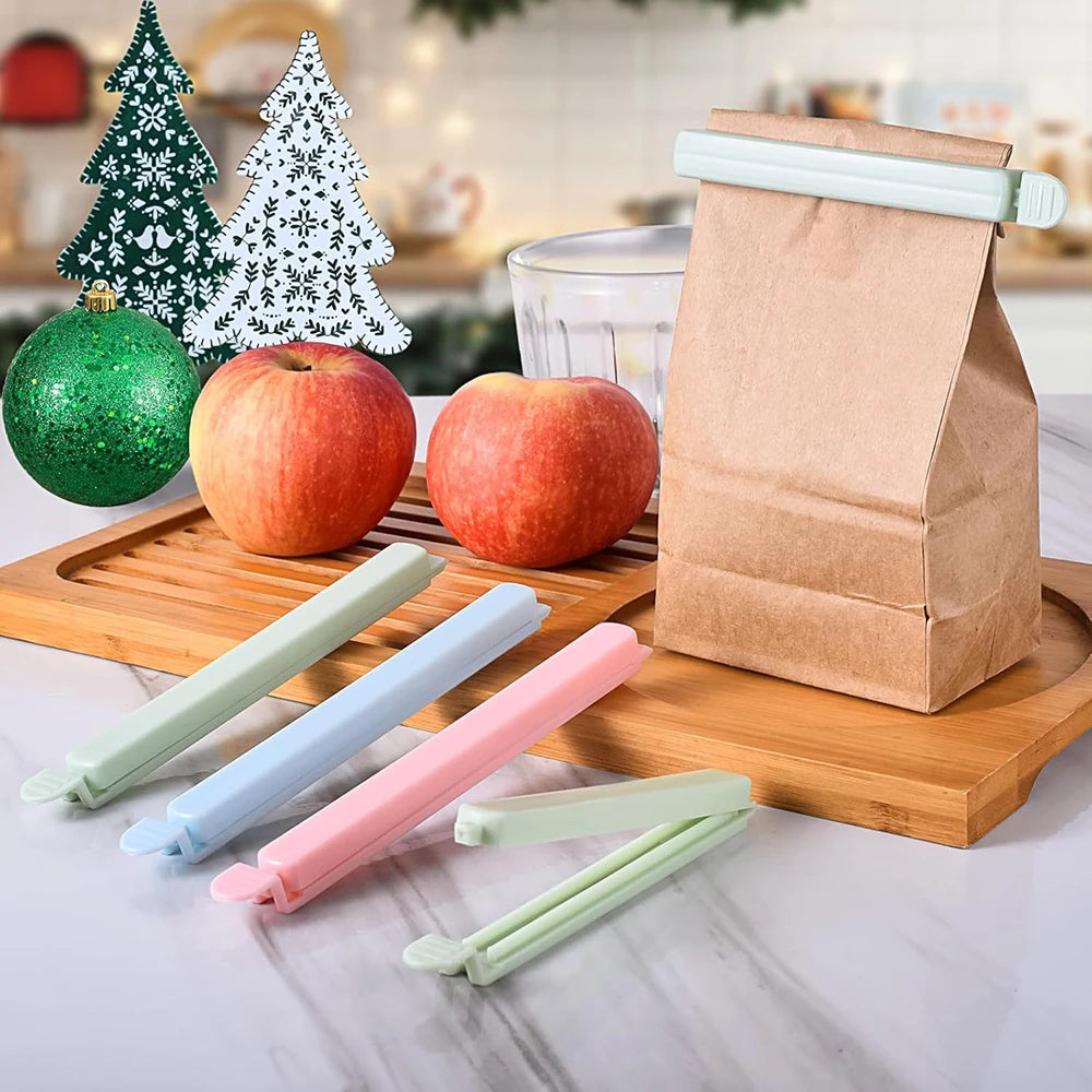 10Pcs Food Bag Sealing Clips Plastic Bag Colorful Sealing Clips for Kitchen Snack Coffee Potato Chip Food Storage Bag