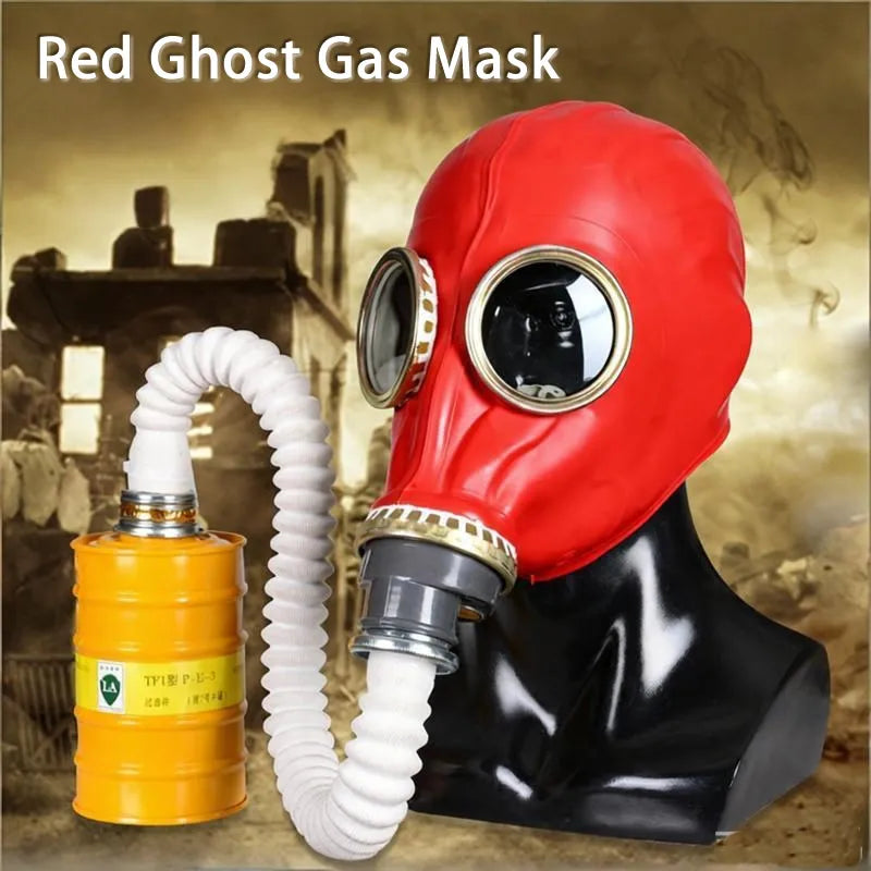 Multi-Function Full Head Gas Mask Respirator Hood Rubber Chemical Mask For Painting Spray Pesticide Cool Halloween Decor Props