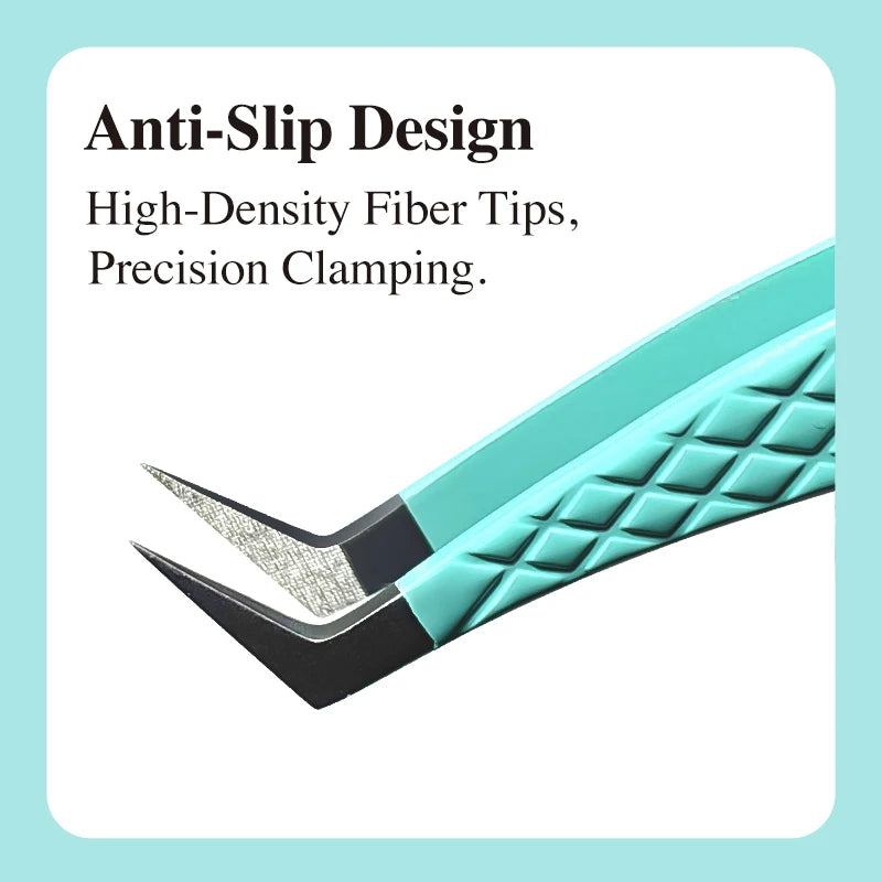 DIYDAY Anti-Slip Eyelash Extensions Tweezers High-Density Fiber Tip Eyebrow Tweezer Professional Precision Beauty Tools