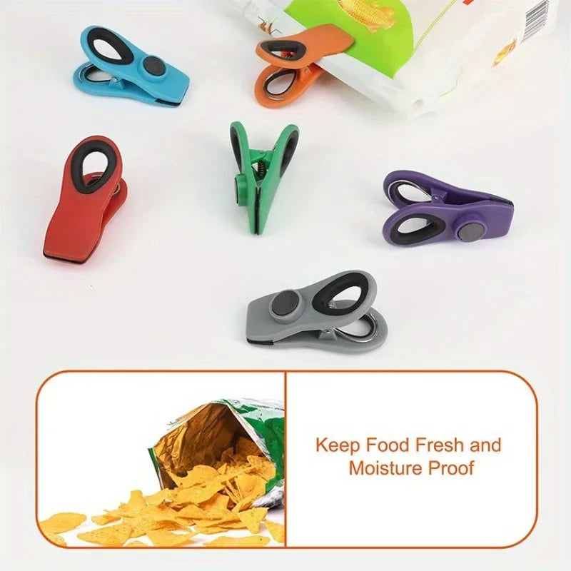 2/4/6pcs Household Sealing Machine Repeated Use with Magnetism Food Packaging  Storage Clip Food Kitchen Storage Gadgets