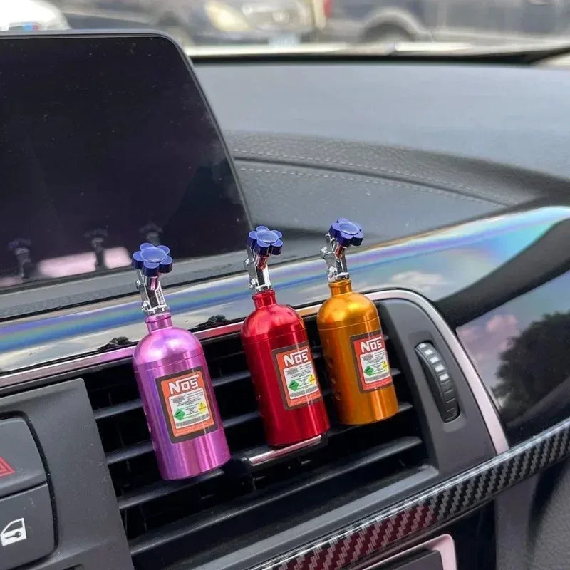 1Pcs  NOS  Nitrogen  Bottle  Shape  Car  Air  Freshener  Vent Clip  Fragrance  Diffuser  Auto  Interior  Perfume  Decoration