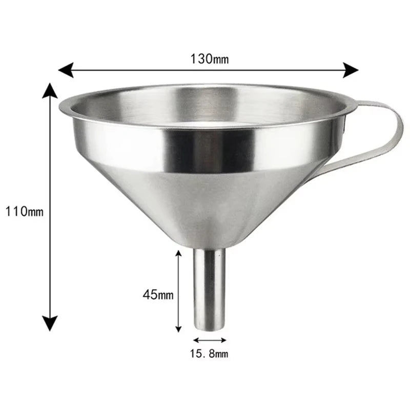 Funnel Kitchen 304 Stainless SteelFunnel Oil Liquid Funnel with Strainer SmallMetal Food Oil Filter for Bottle KitchenGadgets