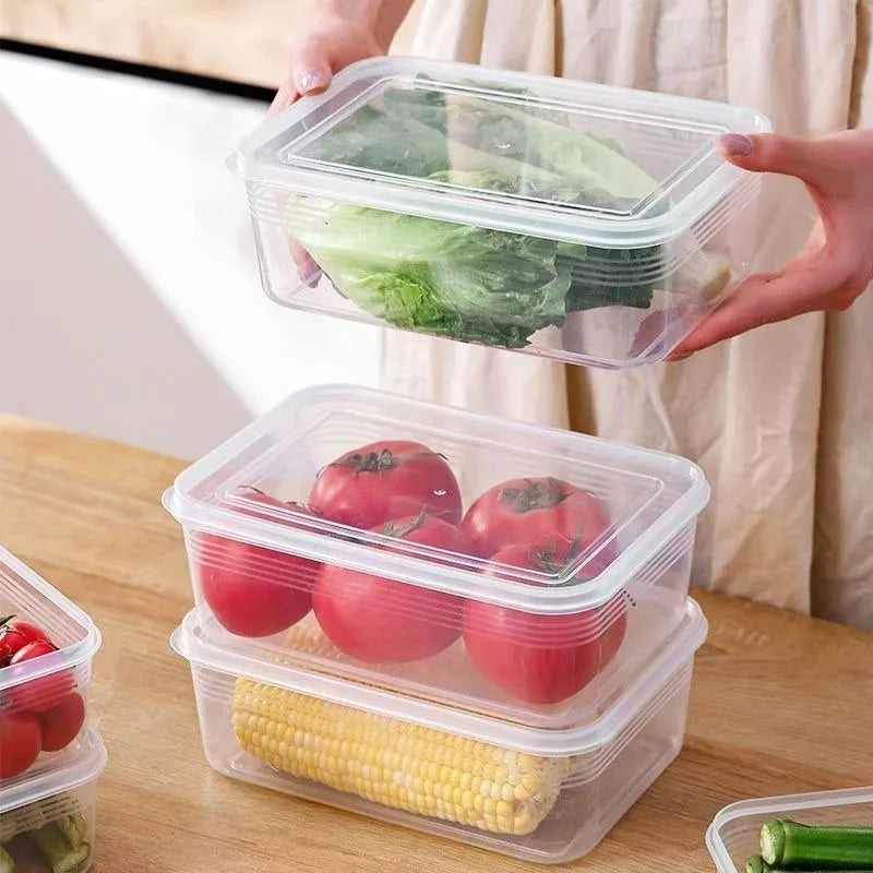 1/2/5pcs Refrigerator Storage Box Meat Vegetable Fresh-keeping Storage Box Transparent Food Preservation Boxes Kitchen Organizer