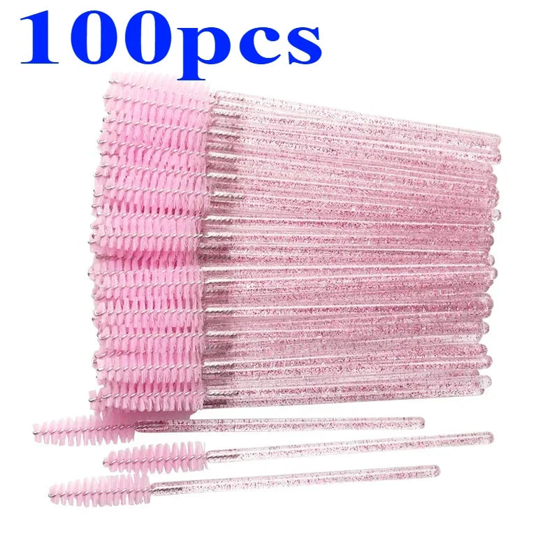 Wholesale 100/500/1000pcs Eye Tools Disposable Mascara  Wands Eyelash Brush Lash Extension Colorful  Spoolies for EyebrowBeauty
