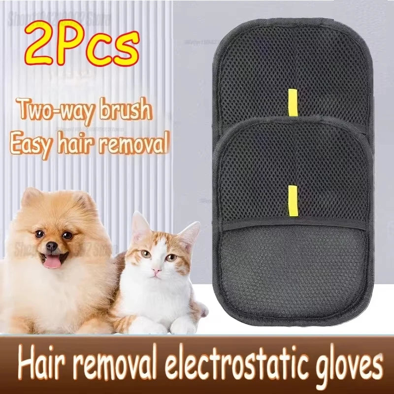Pet Clothing Hair Remover Brush Static Free Brushing Tool Deshedding Brush Double-Sided Glove Cleaning Carpet Sticking Devices