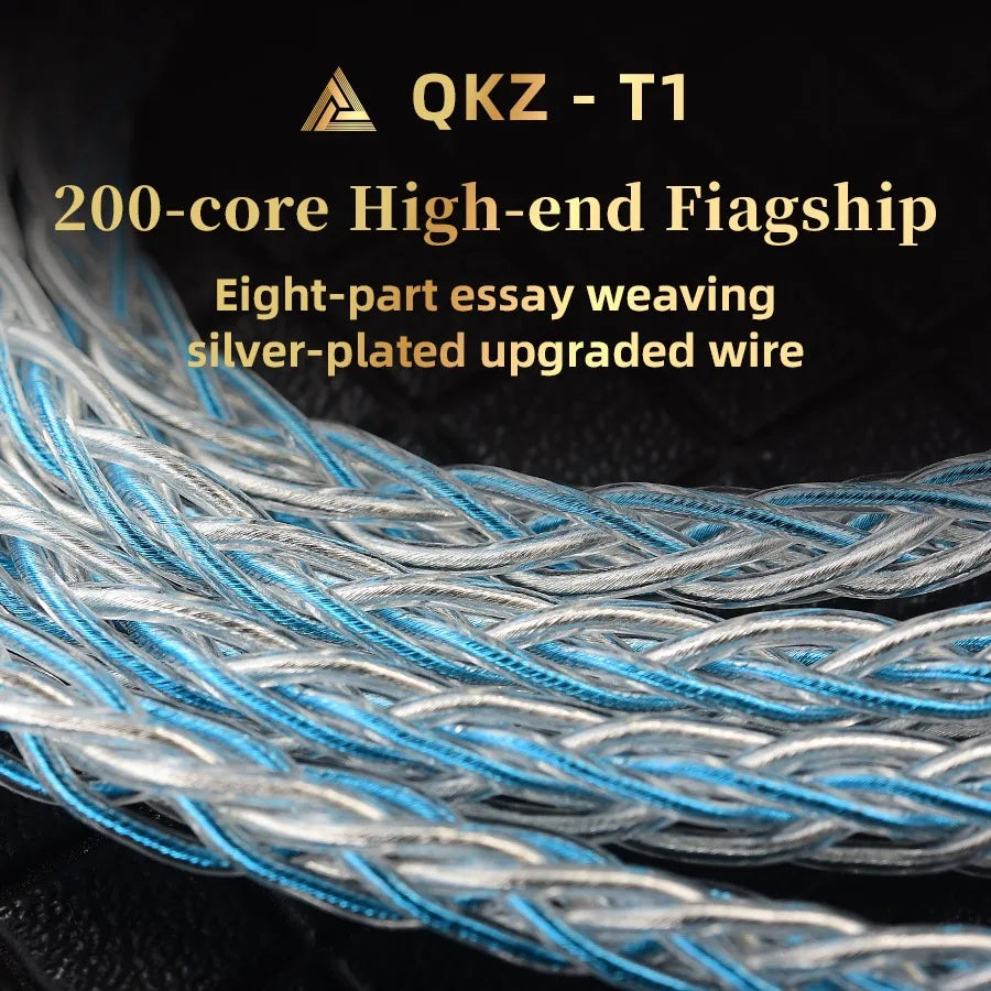 Hot QKZ T1 Earphone Cable 3.5mm Jack QDC 0.75mm Connector Wired Headphones For ZXN ZXT VK4 ZX2 ZAX2 KZ EDX ZSN Pro X TRN MT1