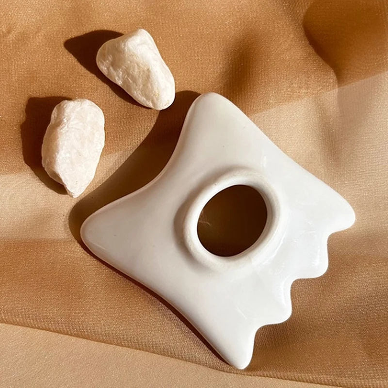 SX 1pc New Ceramic Gua Sha Board Anti Aging Facial Skin Care Reducing Dark Circles Removal Wrinkle Ceramic Facial Scraping Tool