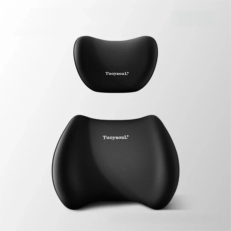 Car Universal Headrest Lumbar Support Memory Foam Cervical Neck Pillow Ergonomic Backrest Waist Cushion Auto Seat Protector Set