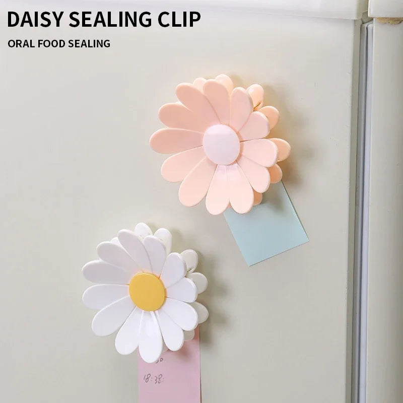 Magnetic Daisy Detachable Sealing Clip, Kitchen Refrigerator Sticker, Office File Classification Clip, Snack Bag Sealing Clip