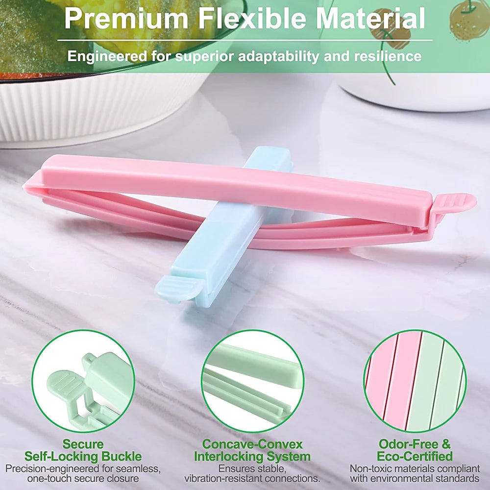 10Pcs Food Bag Sealing Clips Plastic Bag Colorful Sealing Clips for Kitchen Snack Coffee Potato Chip Food Storage Bag