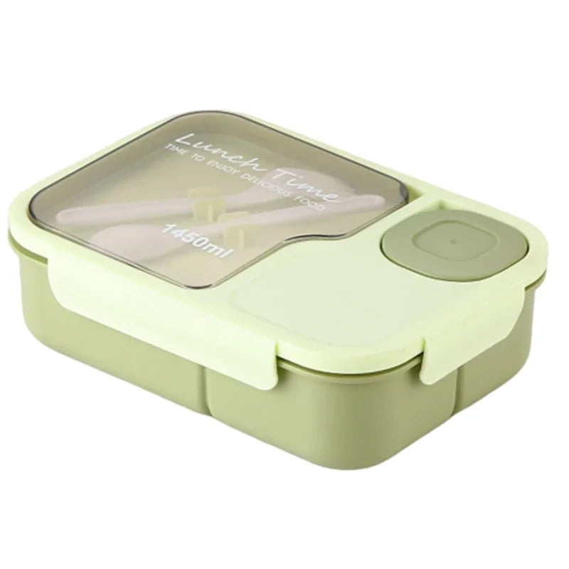 Portable Lunch Box Office Bento Box With Fork and Spoon Microwave Food Storage Container Reusable Food Boxes Quality Plastic