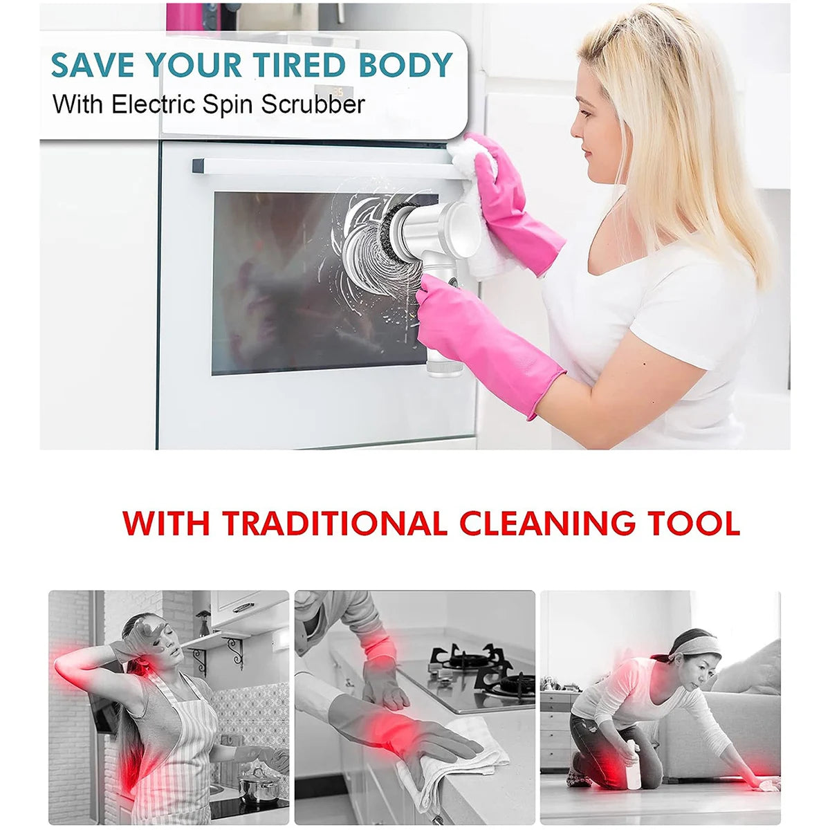 10pcs Replaceable Brush Heads Accessories Kit For Electric Spin Scrubber, Cleaning Accessories, Supplies