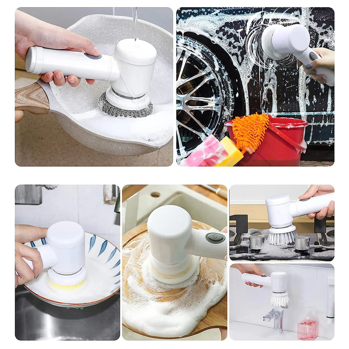10pcs Replaceable Brush Heads Accessories Kit For Electric Spin Scrubber, Cleaning Accessories, Supplies