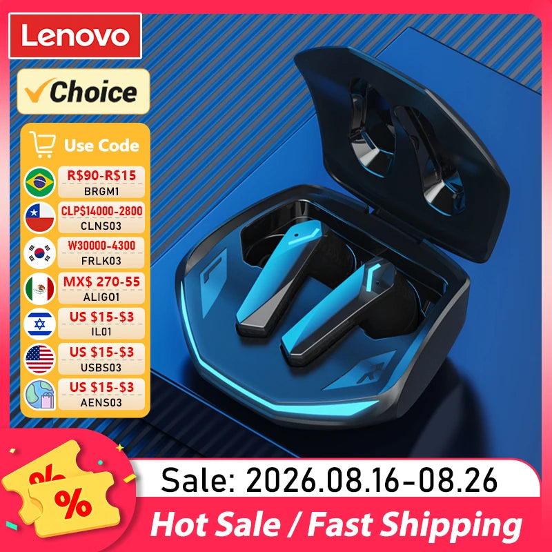 Choice Lenovo GM2 Pro TWS Wireless Headphones Earphone Bluetooth-compatible 5.4 Waterproof Sport Headset with Mic Long Endurance