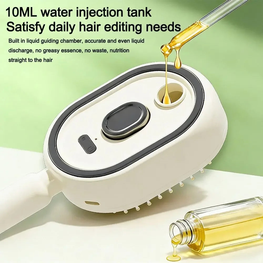 Electric Spray Air Cushions Massage Comb 3 in 1 Self Cleaning Steam Essential Oil Brush Rechargeable Spray Scalp Massager Combs