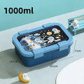 1000/1350ml Cartoon Lunch Box with Soup Bowl Bento Box Buckle Design Sealed and Leak-proof Portable Food Storage Container
