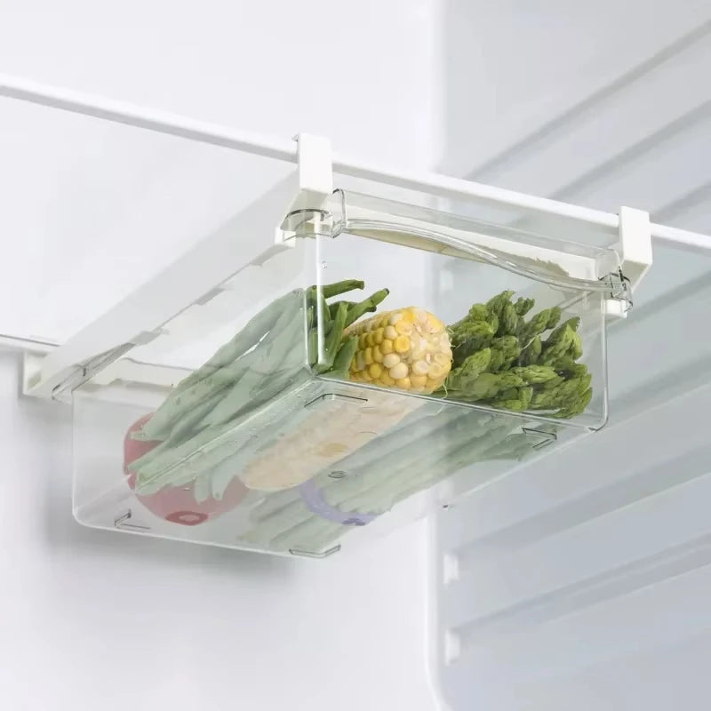 Fridge Organizer Fruit Egg Refrigerator Storage Rack Under-shelf Refrigerator Drawer Box Fresh-keeping Kitchen Organizer