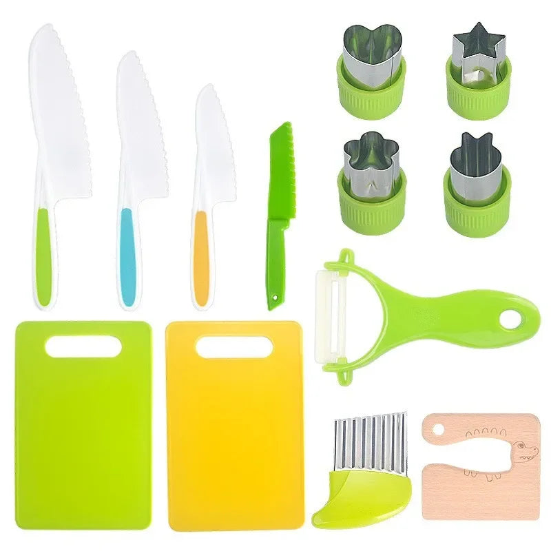 Real Cooking Toddler Children Cooking Set Early Learning Kitchen Tools Safety Knives Without Hands Fruit Supplementary Food Set