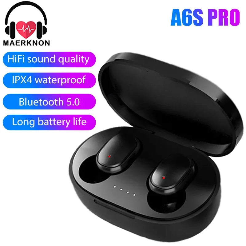 A6S TWS Earphones Touch Control Earbuds Wireless Bluetooth 5.1 Headphones With Mic Earphones Sport Waterproof Headset for xiaomi