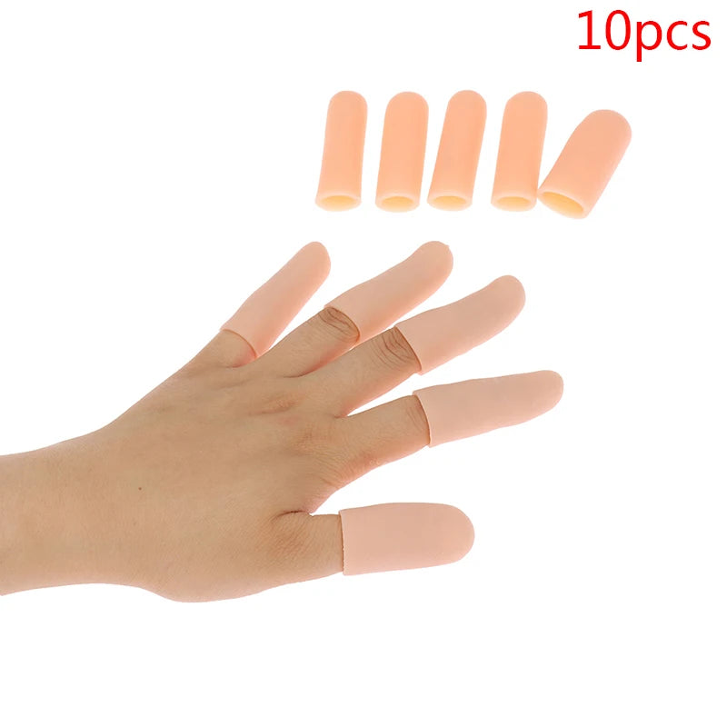 Anti Cut Silicone Finger Protector Sleeves Heat Resistant Gel Tube Hand Bandage Cooking Kitchen Tools