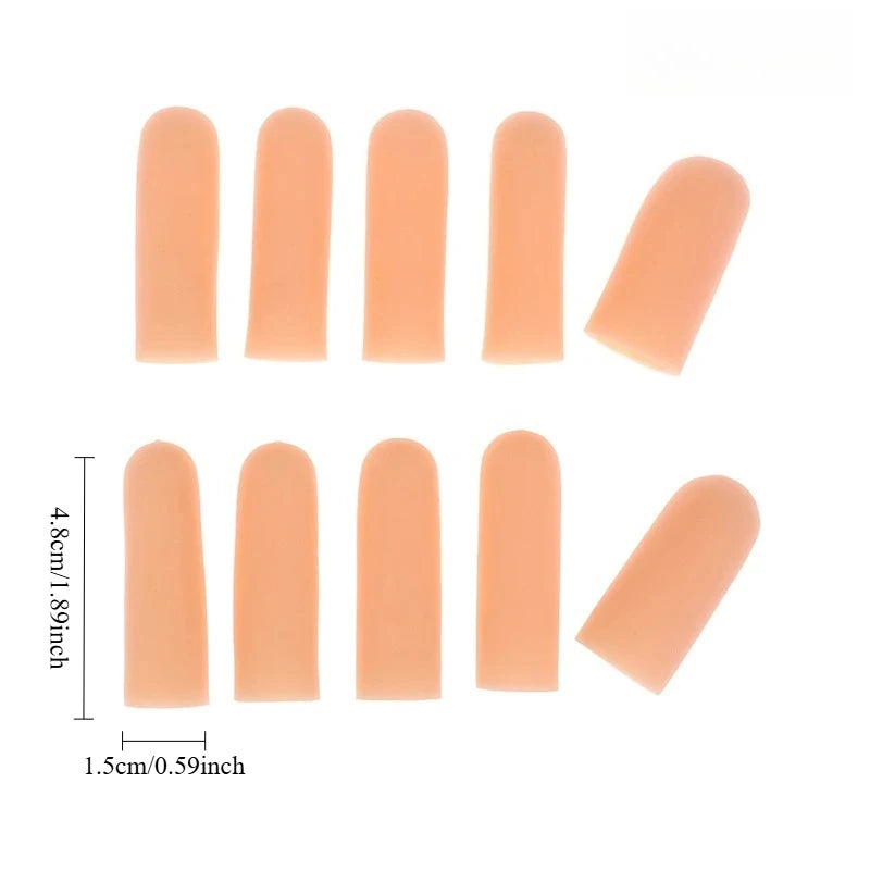 Anti Cut Silicone Finger Protector Sleeves Heat Resistant Gel Tube Hand Bandage Cooking Kitchen Tools