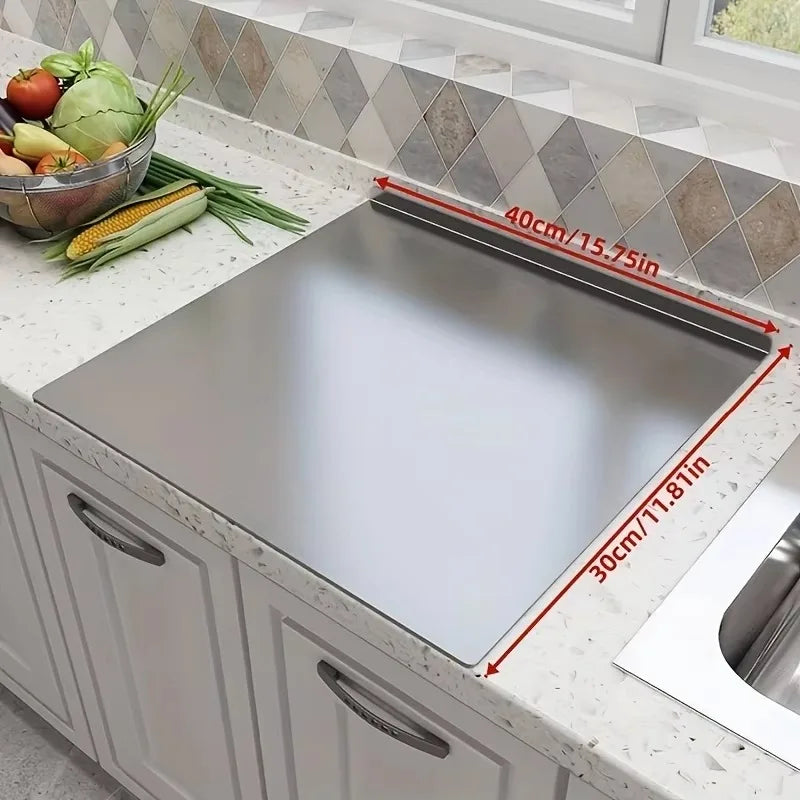 Large Foldable Stainless Steel Cutting Board, Kitchen Tools, BBQ, Kitchen Items, Kitchen Accessories for Home & Outdoor Use