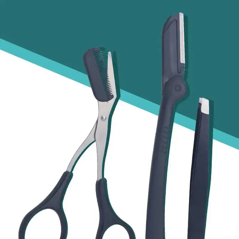 1/3pcs stainless steel eyebrow clip comb Scissors Eyebrow trimmer Eyebrow trimmer tool Women's beauty tools eyebrow tweezers