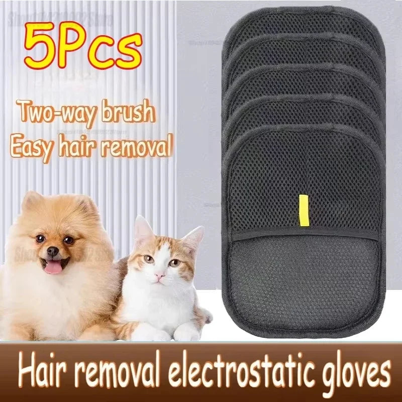 Pet Clothing Hair Remover Brush Static Free Brushing Tool Deshedding Brush Double-Sided Glove Cleaning Carpet Sticking Devices