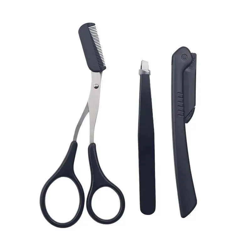 1/3pcs stainless steel eyebrow clip comb Scissors Eyebrow trimmer Eyebrow trimmer tool Women's beauty tools eyebrow tweezers