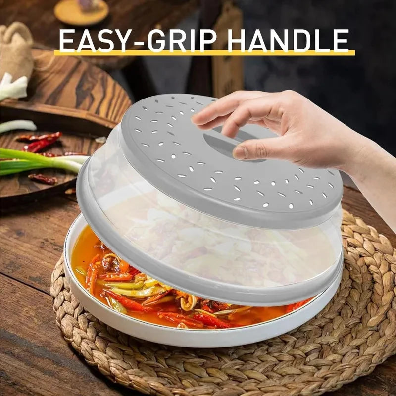 Foldable Microwave Splash Guard Lid BPA Free Heat Resistant Cover With Hanging Hook Anti Splatter Kitchen Gadget For Heating Pla