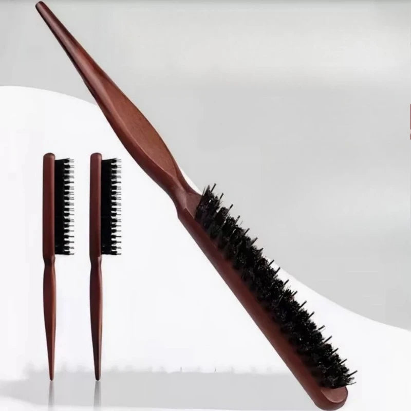 Professional Anti-Static Scalp Massage Paddle Hair Brush Imitation Wood Handle Stylist Tool for Teas